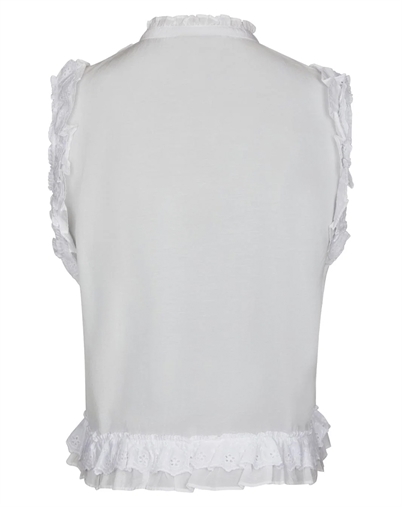 Neo Noir - Celia Ruffle Top - White